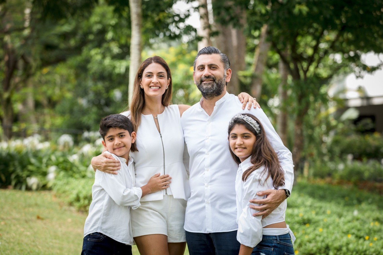 Shireena Shroff Manchharam and her family